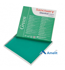 Хустки для коффердаму латексні Dental Dam, середні, зелені (Sanctuary), 36 шт./пак.